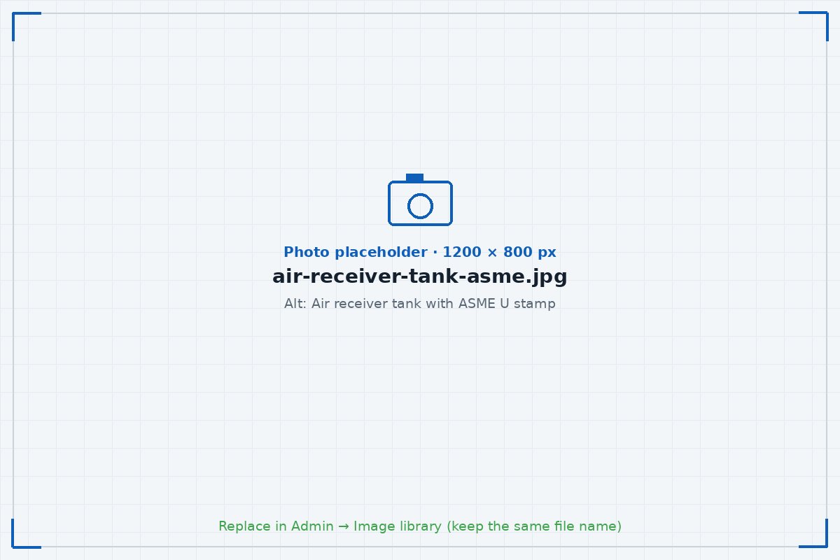 Air receiver tank with ASME U stamp