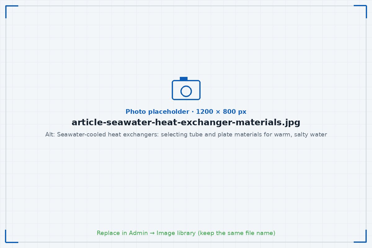 Seawater-cooled heat exchangers: selecting tube and plate materials for warm, salty water