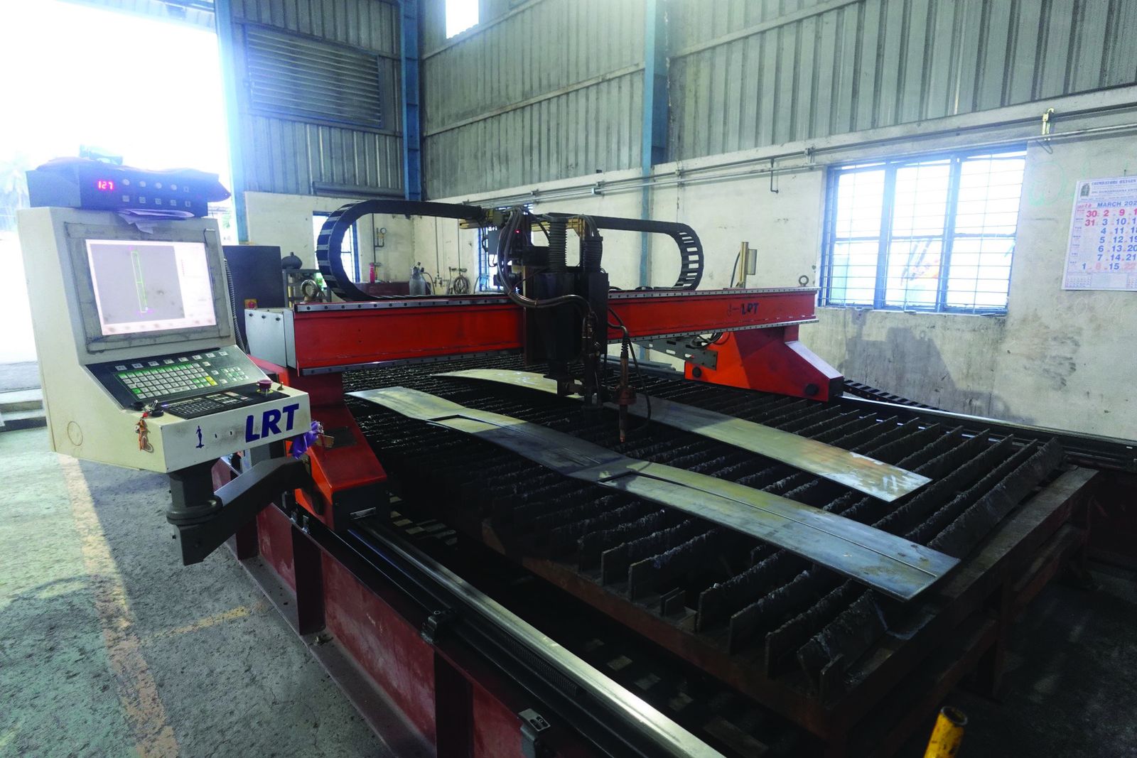 CNC Plasma and Oxy-Fuel Cutting Machine in the United Cooling Systems workshop, Coimbatore, India