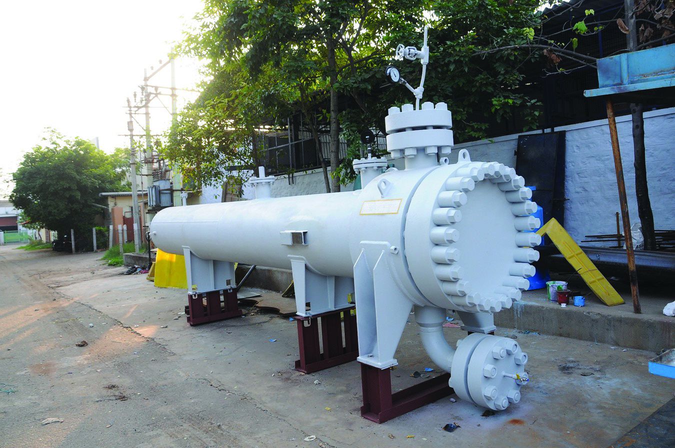 Exchanger following a 425 bar hydrostatic test